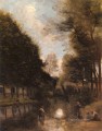 Gisors Riviere Bordée D arbres plein air Romanticismo Jean Baptiste Camille Corot